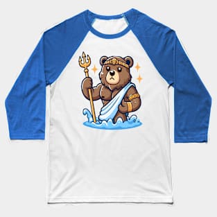 Bear Greek God Poseidon Baseball T-Shirt